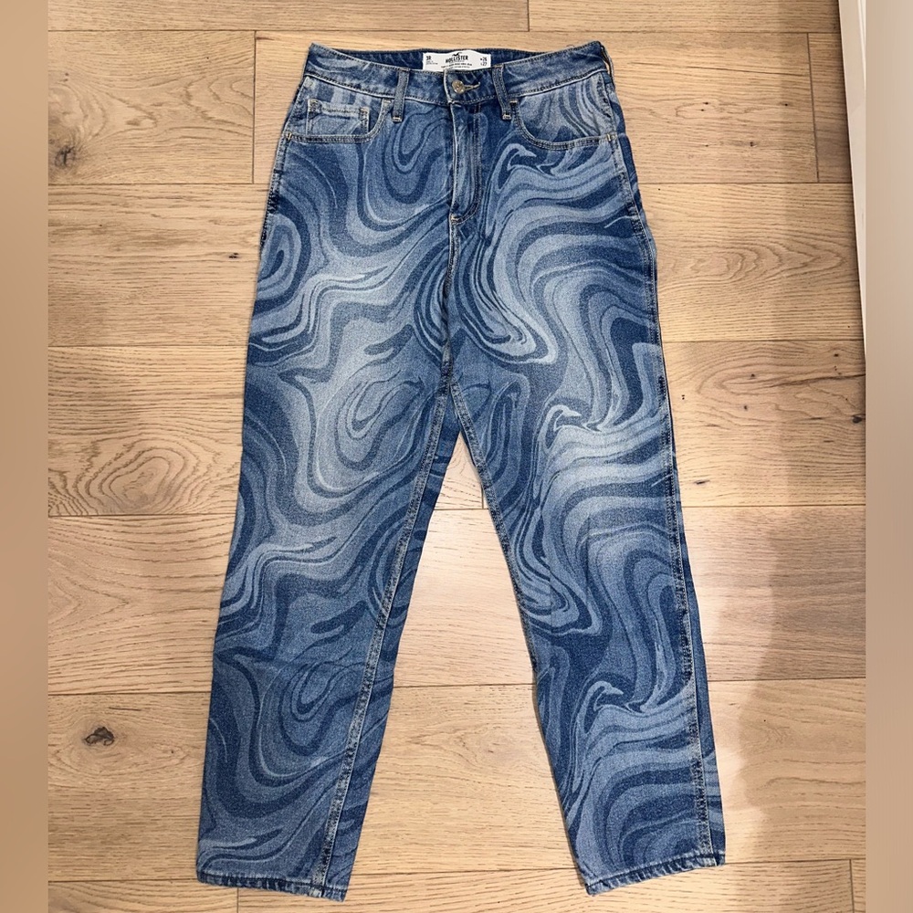 hollister patterned high rise jeans
